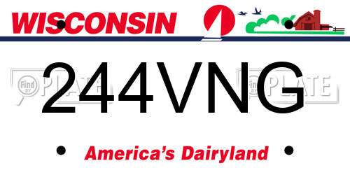 244VNG Wisconsin License Plate