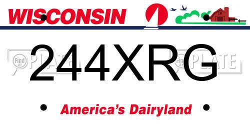 244XRG Wisconsin License Plate