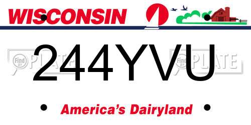 244YVU Wisconsin License Plate