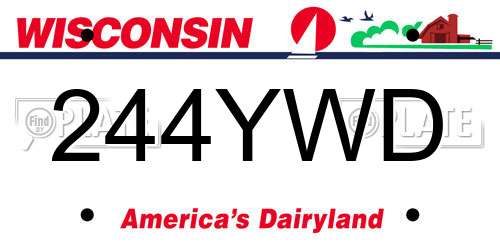 244YWD Wisconsin License Plate