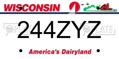 244ZYZ Wisconsin License Plate