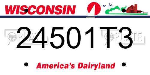 24501T3 Wisconsin License Plate