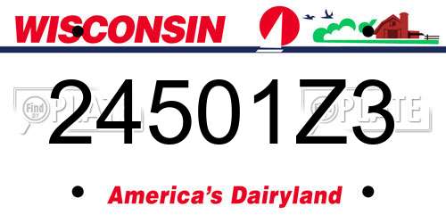 24501Z3 Wisconsin License Plate