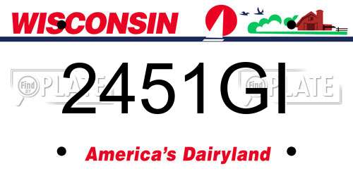 2451GI Wisconsin License Plate