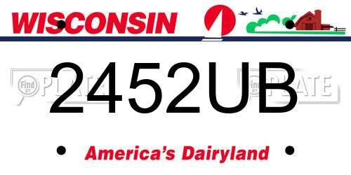 2452UB Wisconsin License Plate