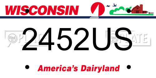 2452US Wisconsin License Plate
