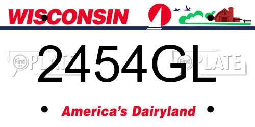 2454GL Wisconsin License Plate