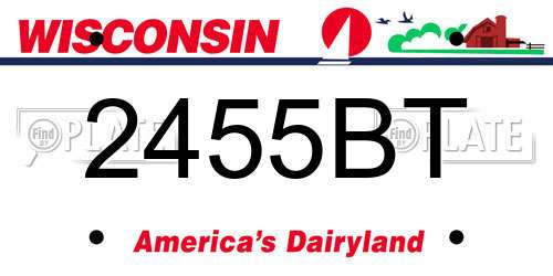 2455BT Wisconsin License Plate