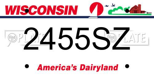2455SZ Wisconsin License Plate