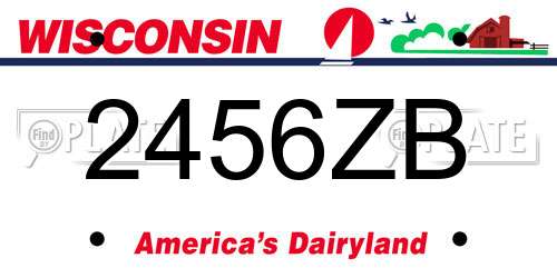 2456ZB Wisconsin License Plate