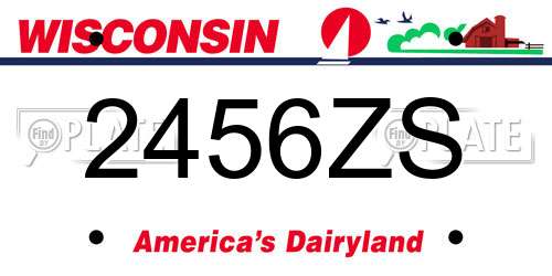 2456ZS Wisconsin License Plate