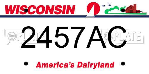 2457AC Wisconsin License Plate