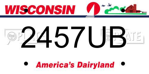 2457UB Wisconsin License Plate