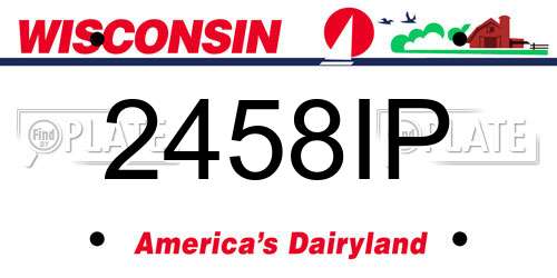 2458IP Wisconsin License Plate