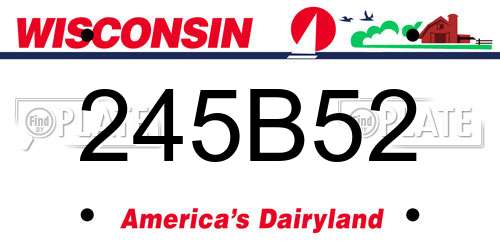 245B52 Wisconsin License Plate