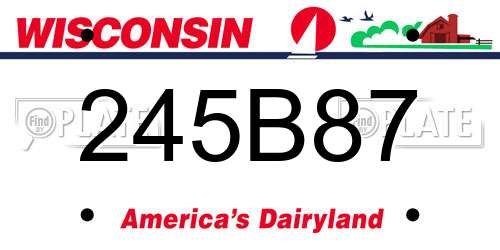 245B87 Wisconsin License Plate