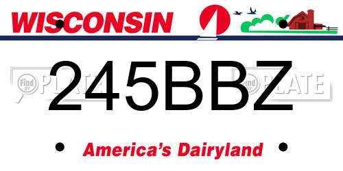 245BBZ Wisconsin License Plate