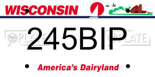 245BIP Wisconsin License Plate