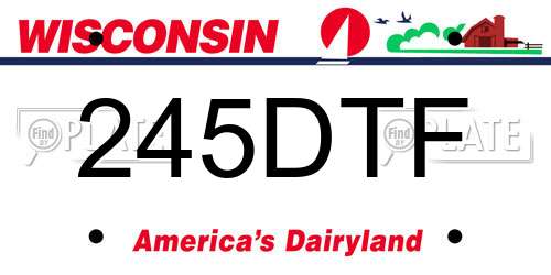 245DTF Wisconsin License Plate