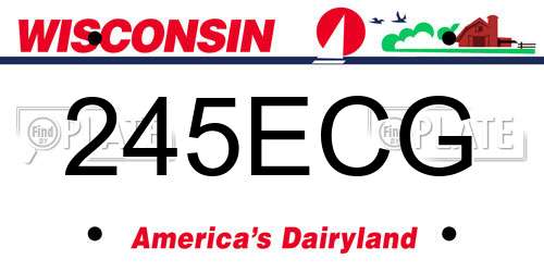 245ECG Wisconsin License Plate