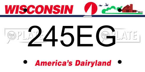 245EG Wisconsin License Plate