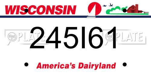 245I61 Wisconsin License Plate