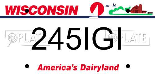 245IGI Wisconsin License Plate