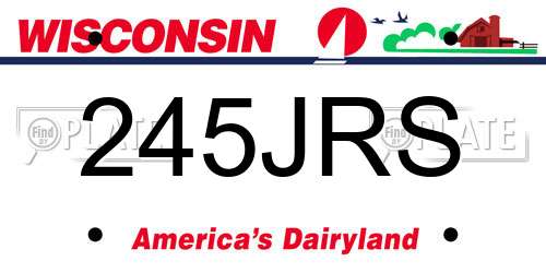 245JRS Wisconsin License Plate