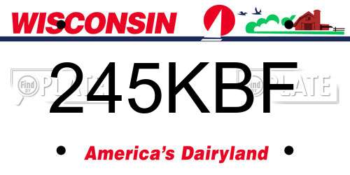 245KBF Wisconsin License Plate