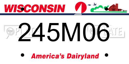 245M06 Wisconsin License Plate