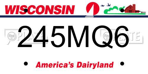 245MQ6 Wisconsin License Plate