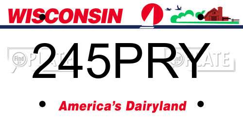 245PRY Wisconsin License Plate