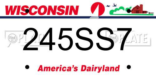 245SS7 Wisconsin License Plate