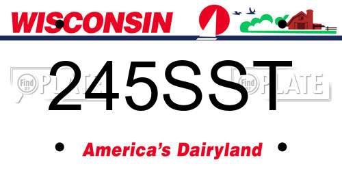 245SST Wisconsin License Plate