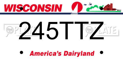 245TTZ Wisconsin License Plate
