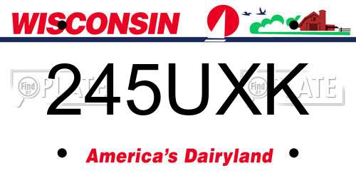 245UXK Wisconsin License Plate