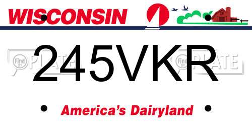 245VKR Wisconsin License Plate