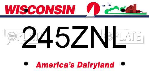 245ZNL Wisconsin License Plate