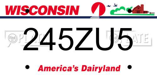 245ZU5 Wisconsin License Plate