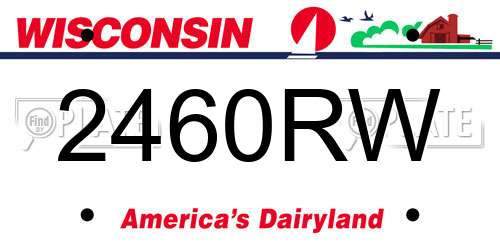 2460RW Wisconsin License Plate