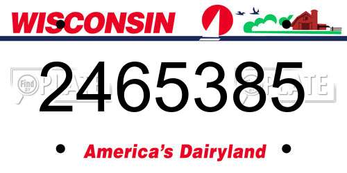 2465385 Wisconsin License Plate