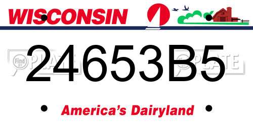 24653B5 Wisconsin License Plate