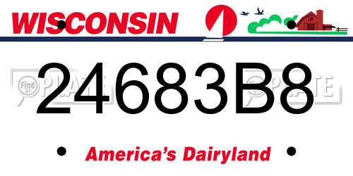 24683B8 Wisconsin License Plate