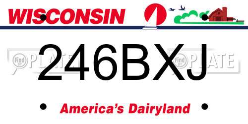 246BXJ Wisconsin License Plate