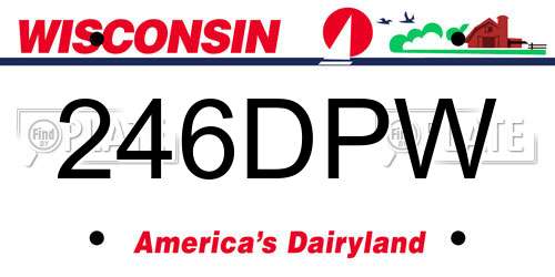 246DPW Wisconsin License Plate