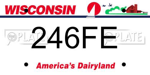 246FE Wisconsin License Plate