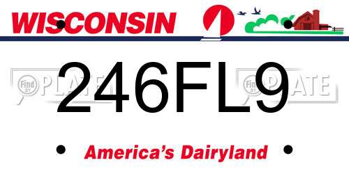 246FL9 Wisconsin License Plate