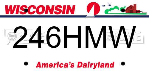 246HMW Wisconsin License Plate