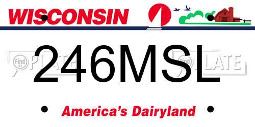 246MSL Wisconsin License Plate
