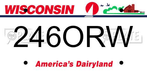 246ORW Wisconsin License Plate